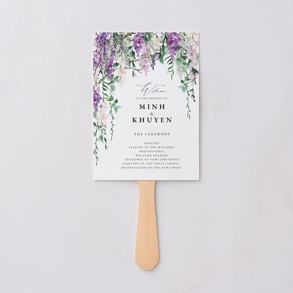 Romantic Wisteria Fan Programs Purple Petal Signature Standard