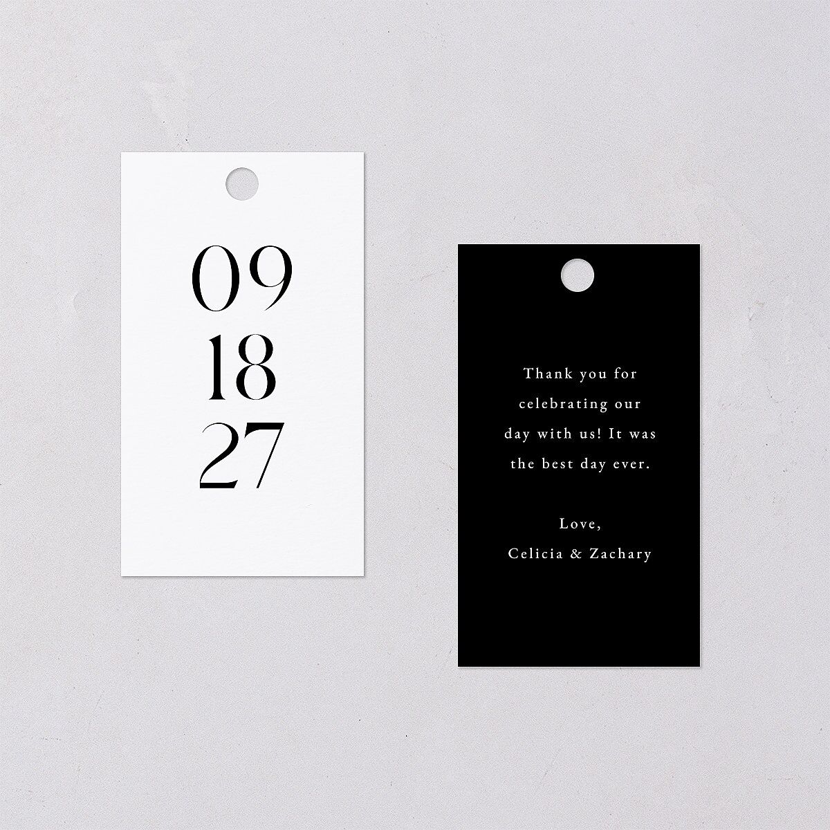 Simple Modern Monogram Favor Gift Tags Pure White Signature