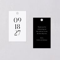 Simple Modern Monogram Favor Gift Tags Pure White Signature