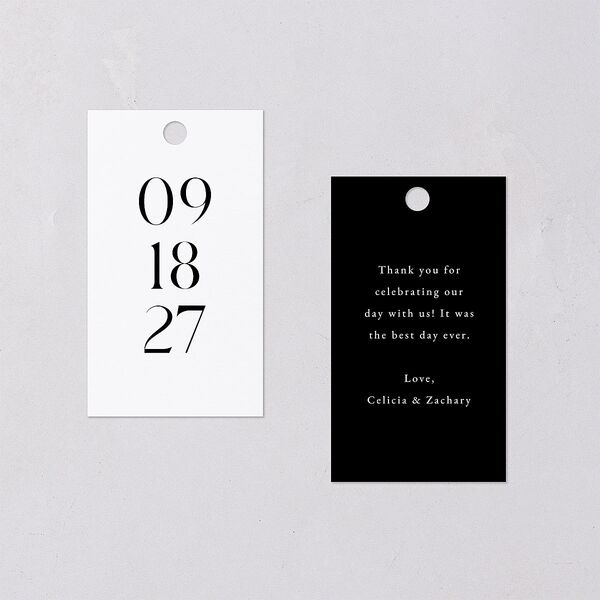 Simple Modern Monogram Favor Gift Tags Pure White Signature