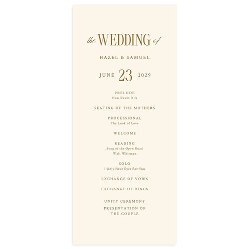 Elegant Wedding Of Wedding Programs Umber Signature