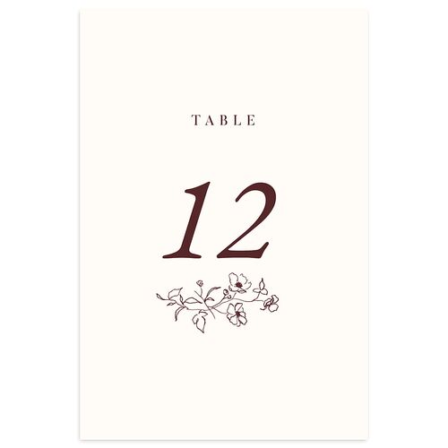 Elegant Minimal Table Numbers Merlot Signature
