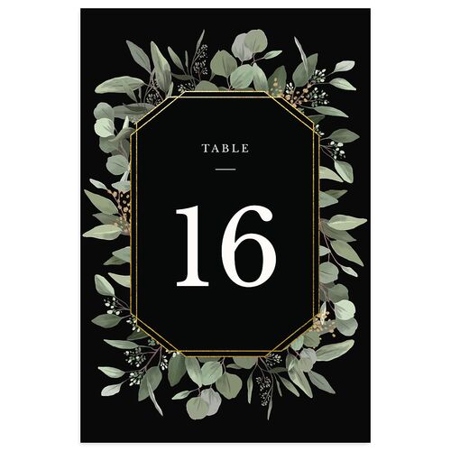 Eucalyptus Frame Table Numbers Midnight Signature