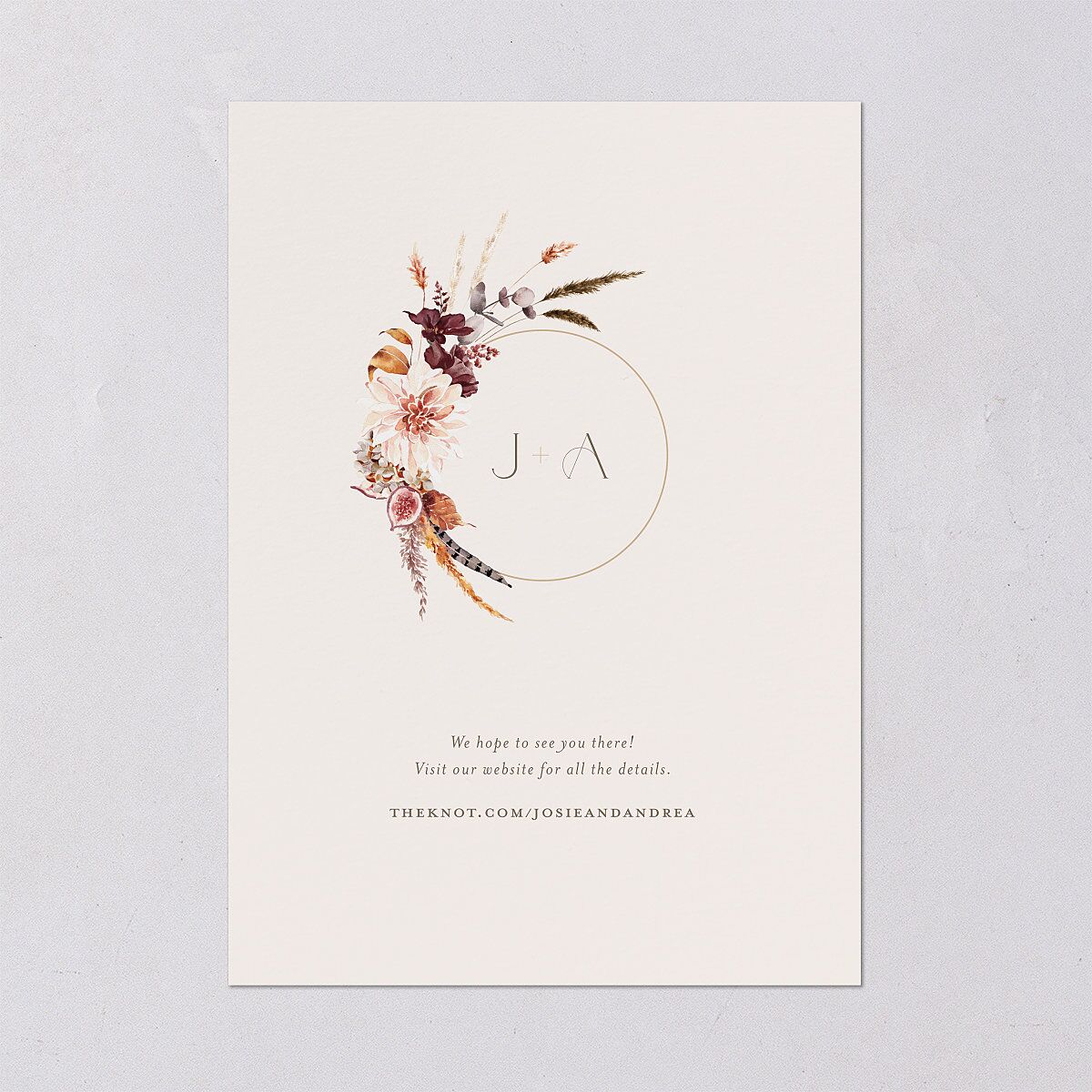 Eclectic Adornment Save the Date Cards Peony Signature smooth Blank No Standard