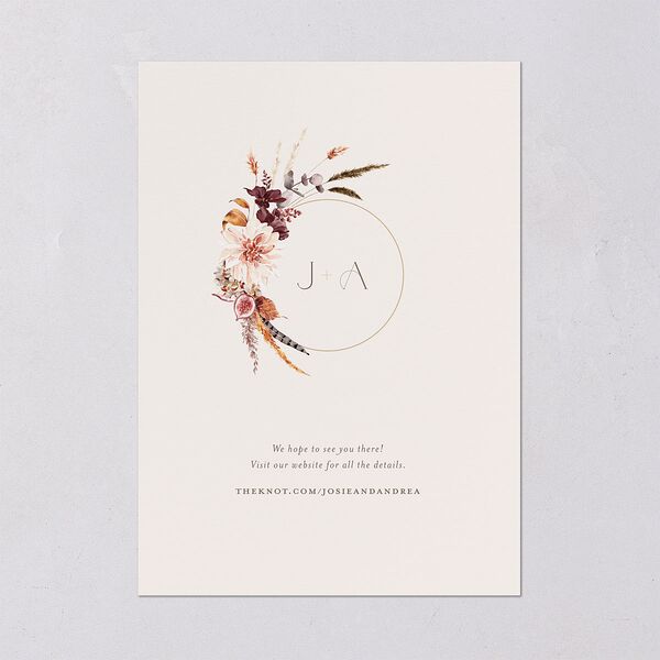 Eclectic Adornment Save the Date Cards Peony Signature smooth Blank No Standard