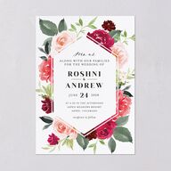 Vibrant Floral Wedding Invitations Raspberry Signature Blank No