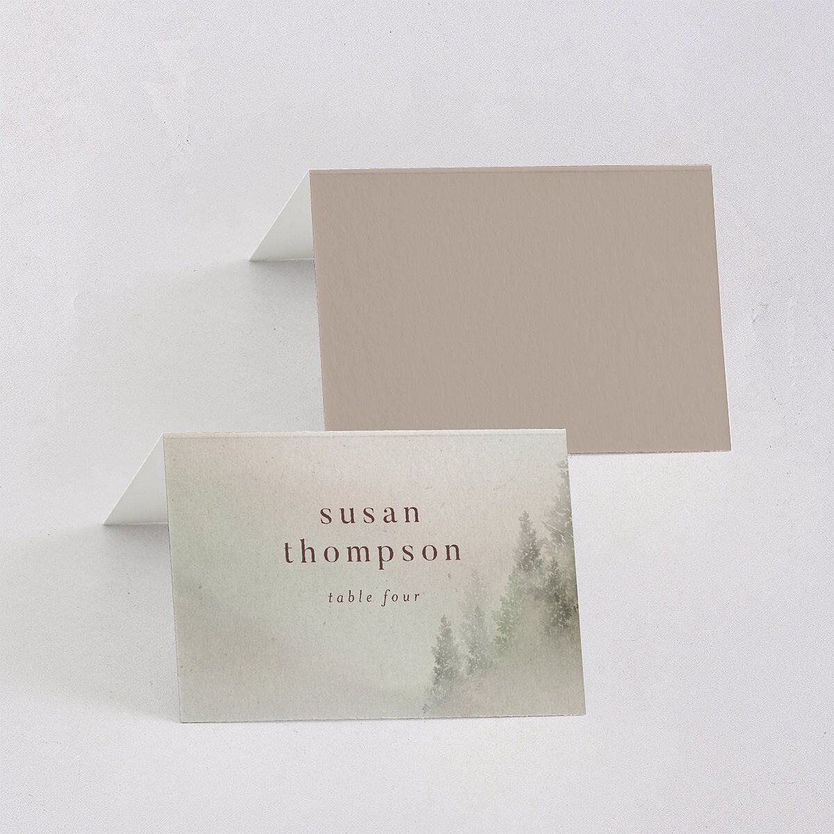 Mountain Mist Place Cards Fawn Signature