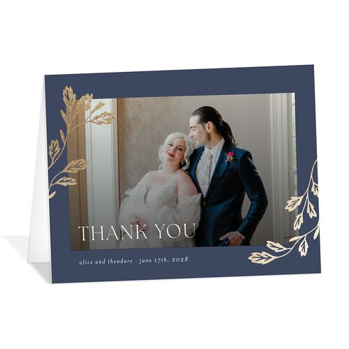 Arboretum Archway Foil Thank You Cards Gold Moody Blue