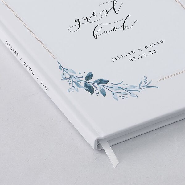 Classic Greenery Wedding Guest Book Ocean