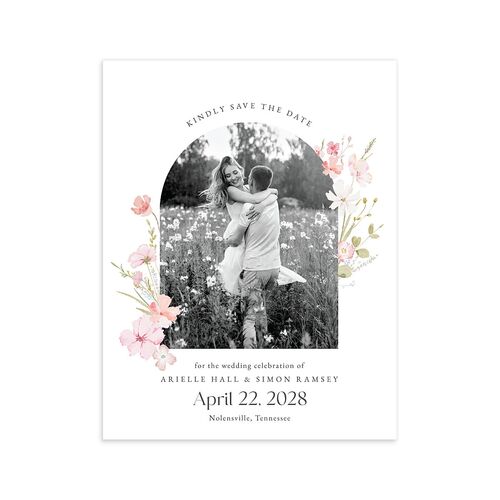Wildflower Photo Save the Date Petite Cards Peony Signature smooth Blank No Standard