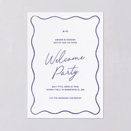 Hand Drawn Wavy Border Rehearsal Dinner Invitations Sapphire Signature Blank Standard