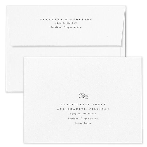 Flourishing Love Wedding Invitation Envelopes White Pure White Both Recipient and Return Addresses Standard Signature