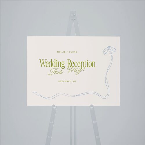 Modern Delicate Bows Standard Direction Sign Medium Peridot Standard Indoor Foam Core M Direction