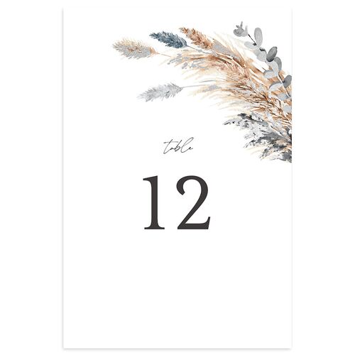Soft Pampas Foil Table Numbers Silver Dusty Blue Signature