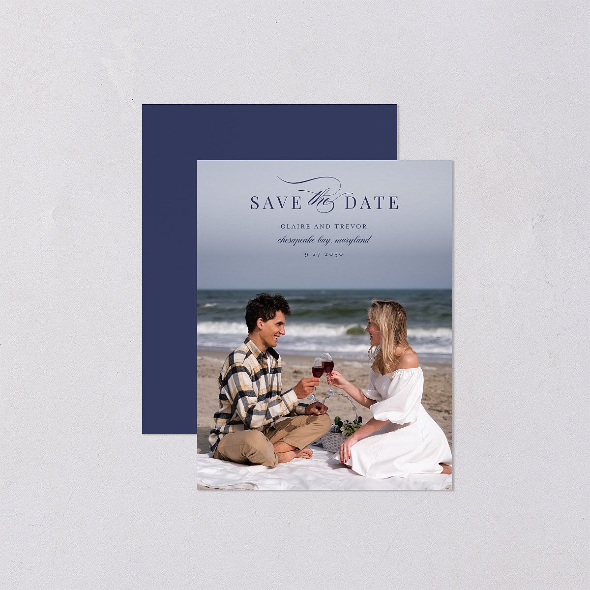 Elegant Lighthouse Save the Date Petite Cards — view 1