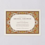 Intricate Vintage Bridal Shower Invitations Tan Signature Blank