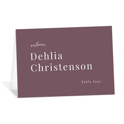 Snowy Mountainside Place Cards Eggplant Signature