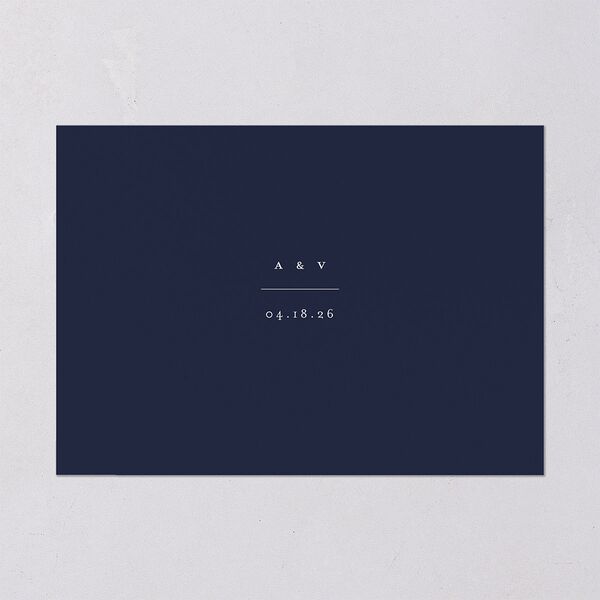 Sidebar Save The Date Cards Gold Navy Signature smooth Blank No Standard