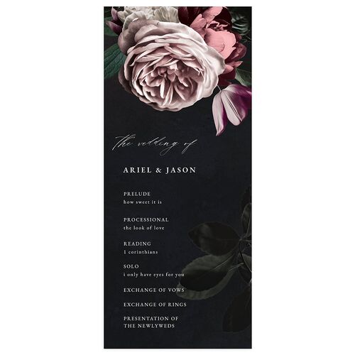 Modern Rose Wedding Programs Peach Fuzz Signature