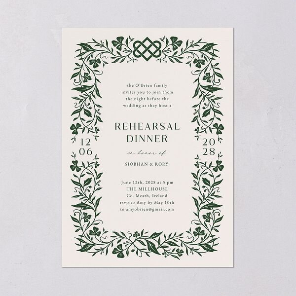 Celtic Knot Rehearsal Dinner Invitations Hunter Green Signature Blank Standard