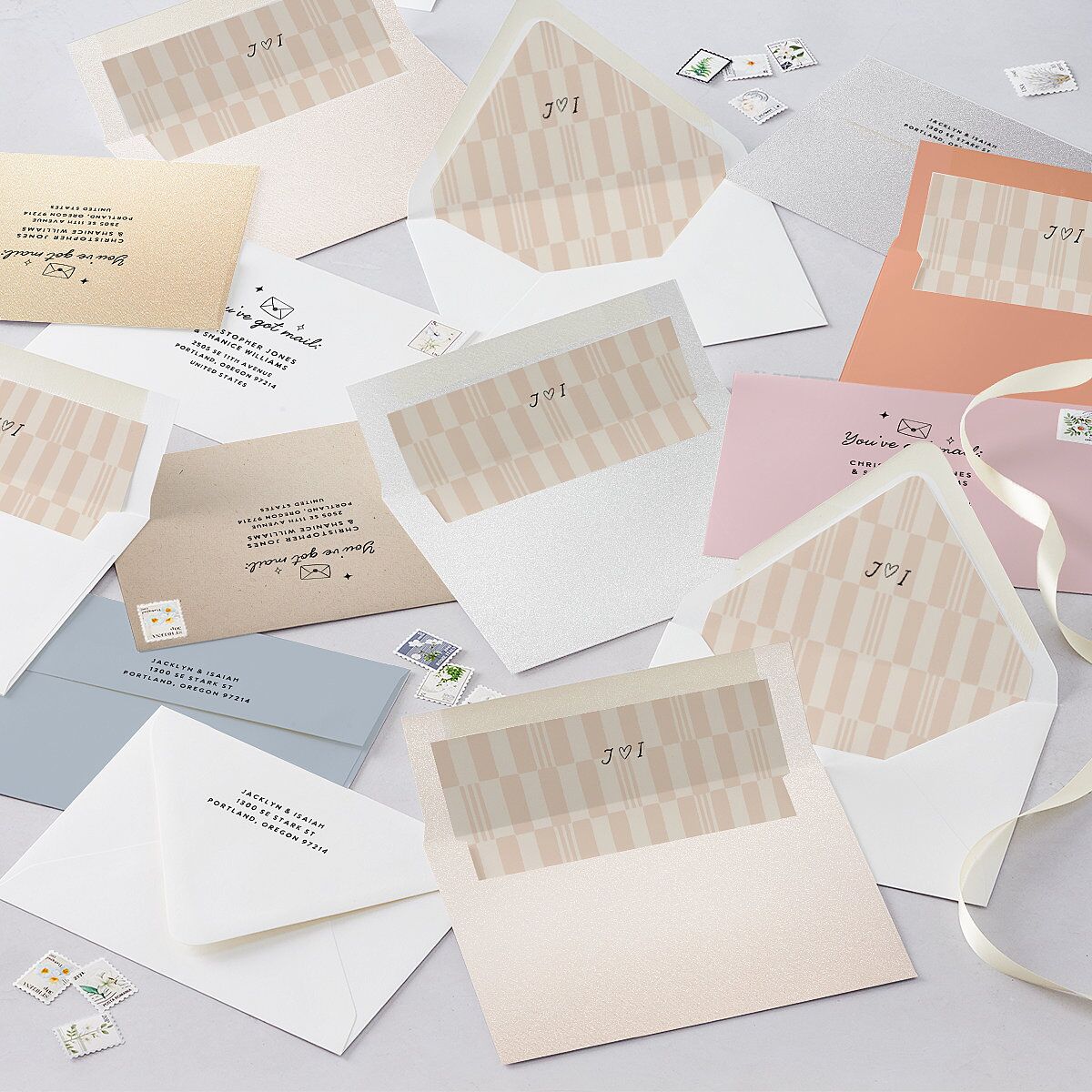 Hand Drawn Wedding Icons Photo Save the Date Cards Champagne Signature smooth Blank No Standard