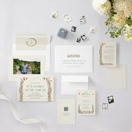 Mushroom Magic Save the Date Cards Mauve Signature smooth Blank No