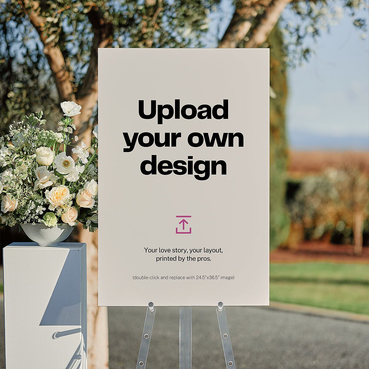 Upload Your Own Design Portrait Photo Welcome 24'x36" Sign Pure White Standard Indoor Foam Core L Welcome