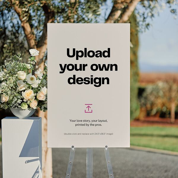 Upload Your Own Design Portrait Photo Welcome 24'x36" Sign Pure White Standard Indoor Foam Core L Welcome