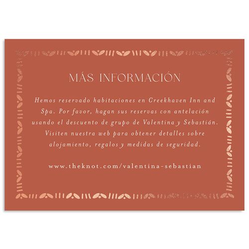 Hacienda Elegante Wedding Enclosure Cards Gold Copper Signature Standard