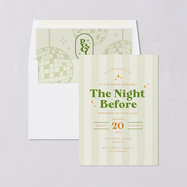 Colorful Retro Stripes Rehearsal Dinner Invitations Sea Foam Signature Blank Standard