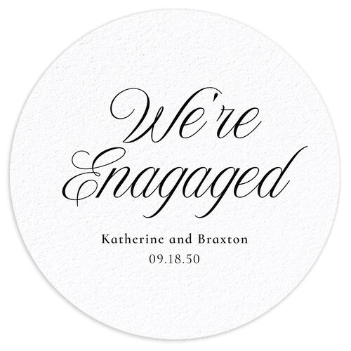 Refined Monogram Engagement Party Coasters Midnight Cardboard Circle
