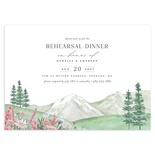 Mountain Wildflowers Rehearsal Dinner Invitations Candy Pink Signature Blank Standard