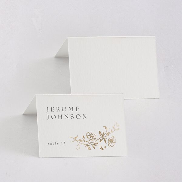 Gilded Branches Foil Place Cards Gold Off-White Signature