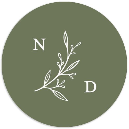 Botanical Monogram Wedding Stickers Dark Camo Circle