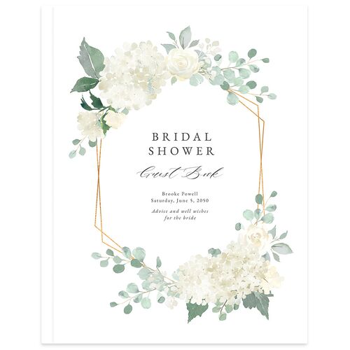 Elegant Hydrangea Bridal Shower Guest Books Off-White