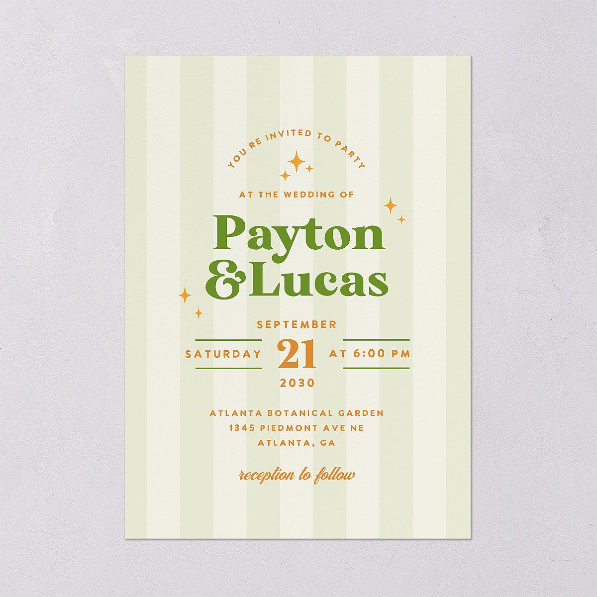 Colorful Retro Stripes Wedding Invitations Sea Foam Signature Blank No Standard