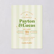 Colorful Retro Stripes Wedding Invitations Sea Foam Signature Blank No Standard