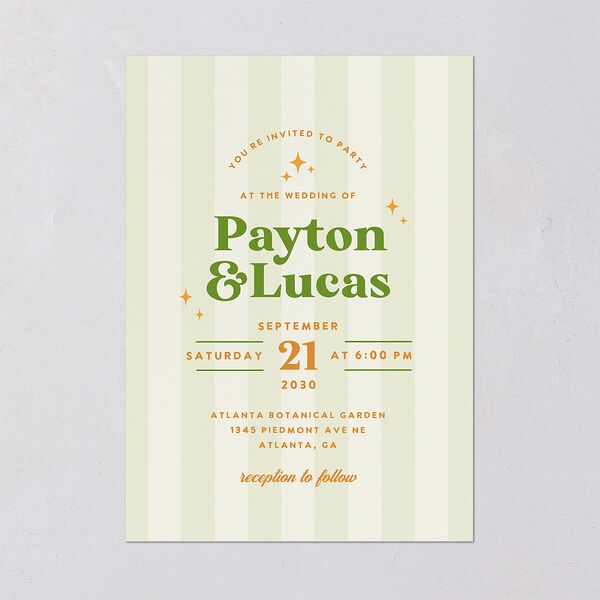Colorful Retro Stripes Wedding Invitations Sea Foam Signature Blank No Standard