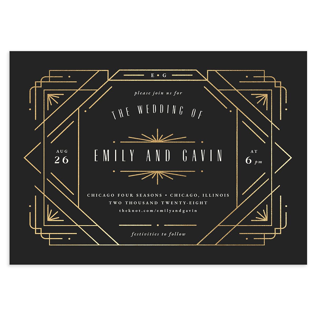 Vintage Deco Wedding Invitations