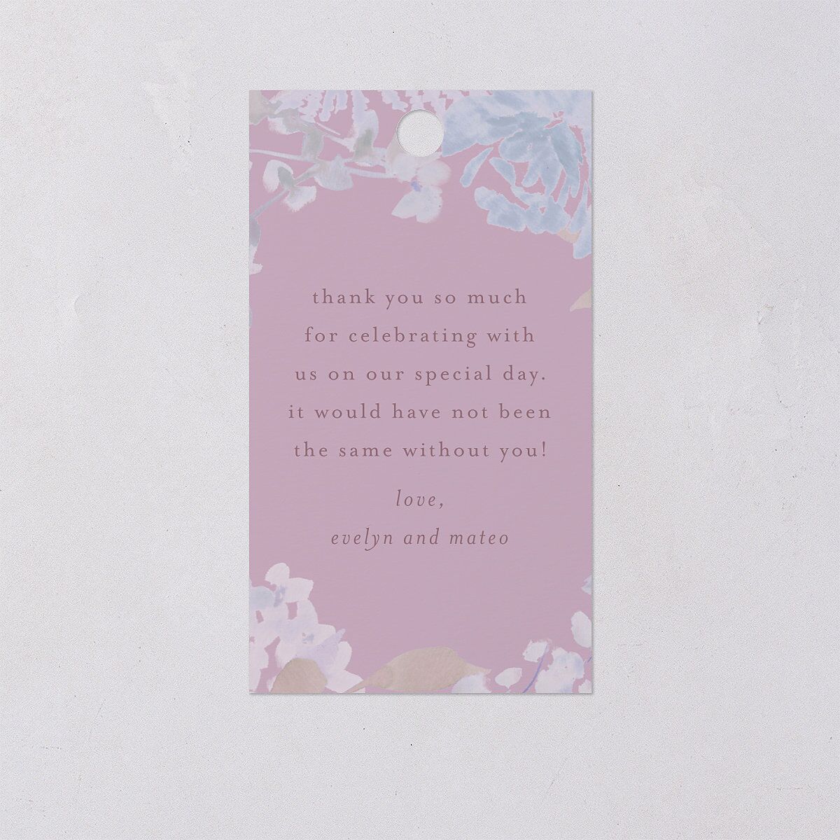 Hydrangea Garden Favor Gift Tags Gold Slate Signature