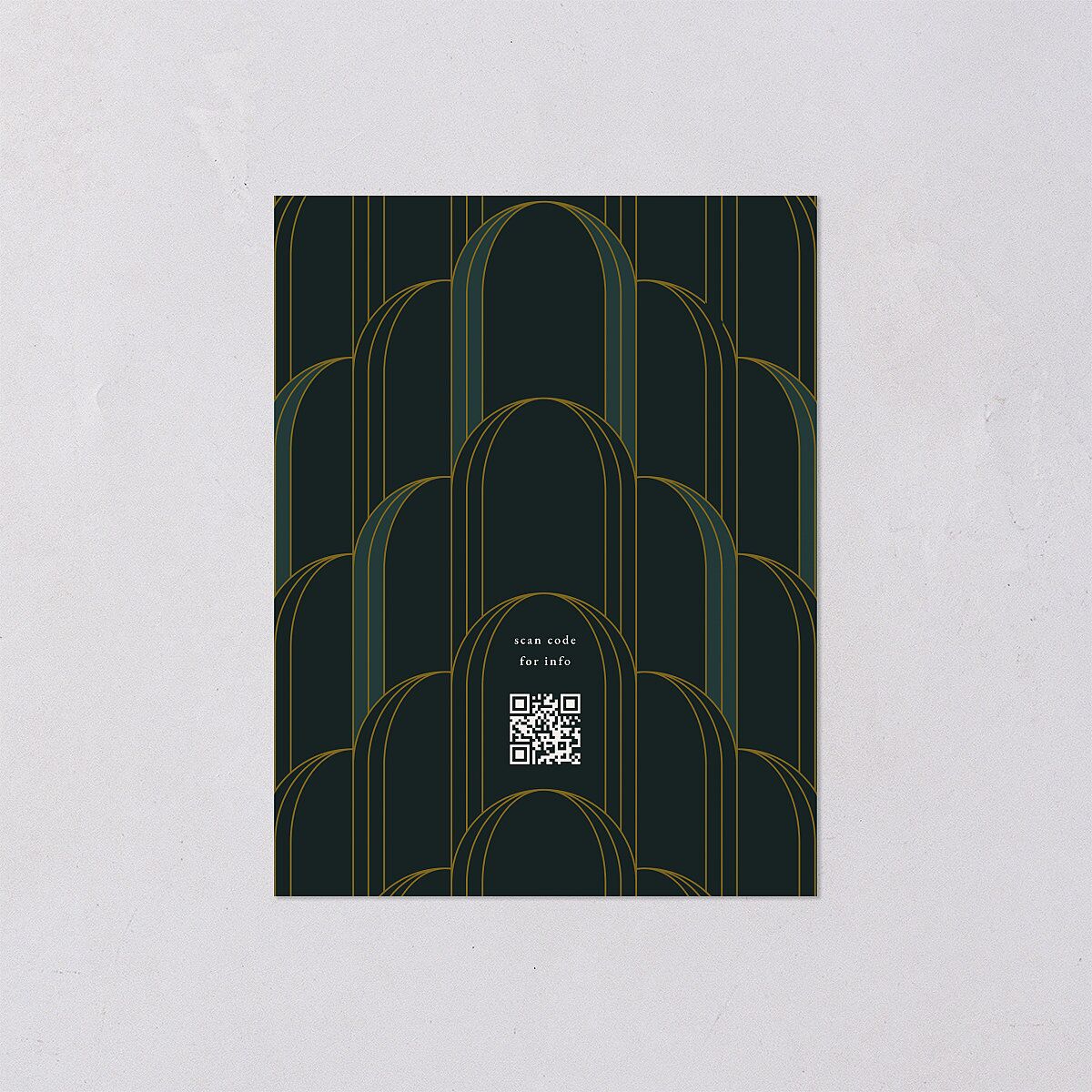 Gatsby Deco Arch Save the Date Petite Cards Dark Emerald Signature smooth Blank No Standard