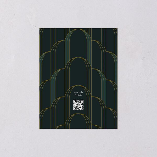 Gatsby Deco Arch Save the Date Petite Cards Dark Emerald Signature smooth Blank No Standard