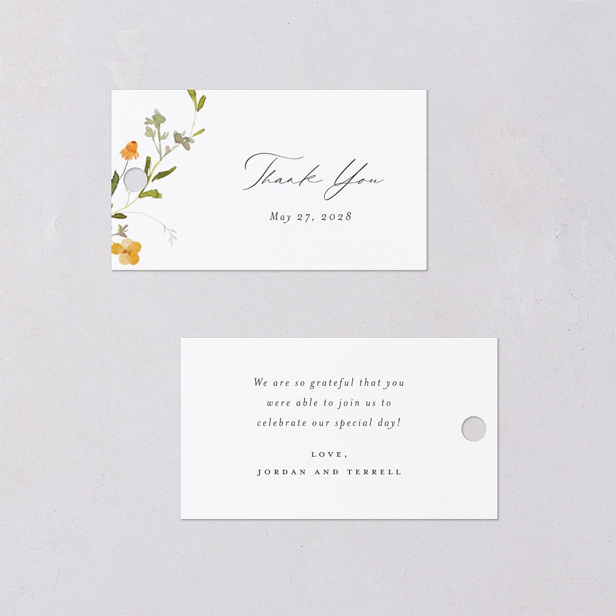 Dainty Wildflowers Favor Gift Tags Sunflower Signature