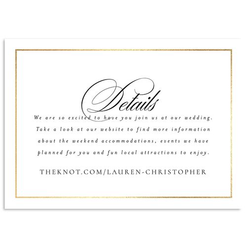 Timeless Frame Wedding Enclosure Cards Gold Licorice Signature Standard