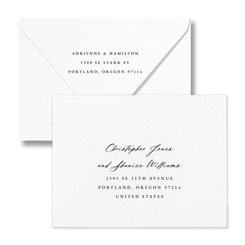 Beach Monogram Save the Date Magnet Euro Envelopes White Baby Blue Both Recipient and Return Addresses Luxe Signature