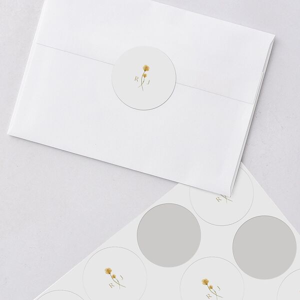 Dainty Monogram Wedding Stickers Dijon
