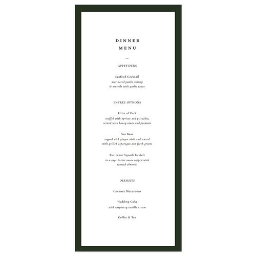 Refined Monogram Menus Dark Green Signature