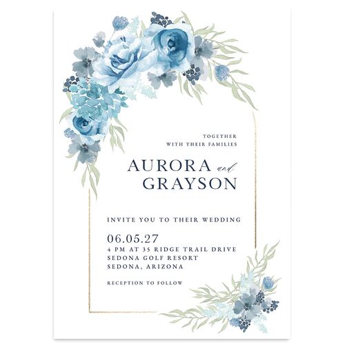 Bohemian Arch Foil Wedding Invitations Gold Cruise Signature Blank No Standard