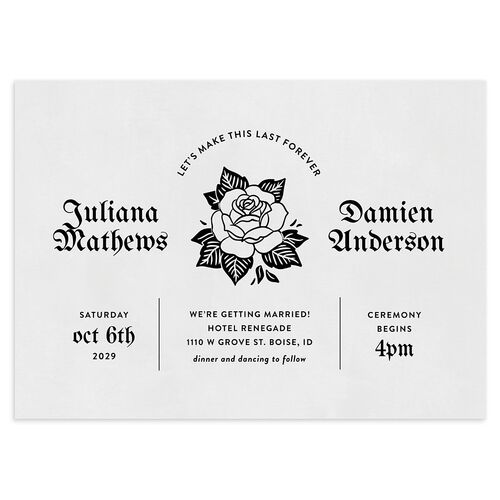 Moody Gothic Rose Wedding Invitations Mist Signature Blank No Standard