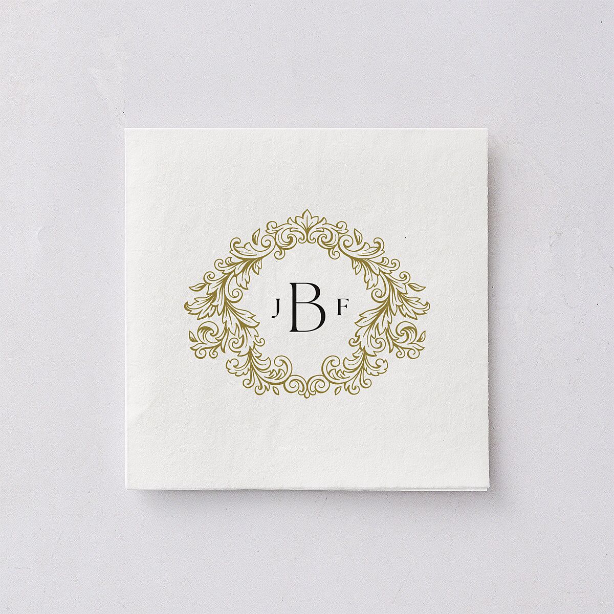 Black Tie Crest Engagement Party Cocktail Napkins Pure White Napkin Uncoined
